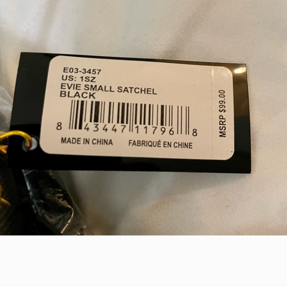 NWT🖤BEBE Evie Black Small Satchel purse - Picture 2 of 7